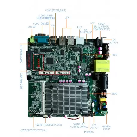مادربرد 4 هسته ای J1900 بدون فن صنعتی/ 2 پورت سریال / مدل KC5009 محصول کویر کامپیوتر مادربرد 4 هسته ای J1900 بدون فن صنعتی/ 2 پورت سریال / مدل KC5009 محصول کویر کامپیوتر