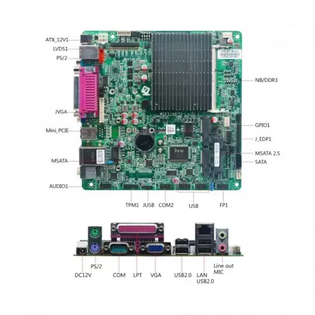 مادربردچهار هسته ای j1900 بدون فن صنعتی/یک پورتLPT/دو پورت کام/یک پورت لن/17*17 -مدل kc5013 کویرکامپیوتر مادربردچهار هسته ای j1900 بدون فن صنعتی/یک پورتLPT/دو پورت کام/یک پورت لن/17*17 -مدل kc5013 کویرکامپیوتر